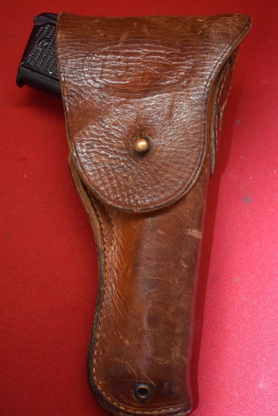 WW2 US .45 CAL LEATHER PISTOL- HOLSTER DATED 1942-SOLD