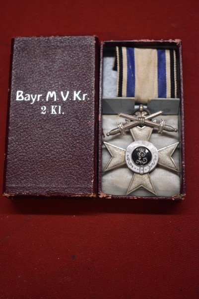 IMPERIAL GERMANY CASED BAYERN WAR MERIT MEDAL SECOND CLASS-SOLD