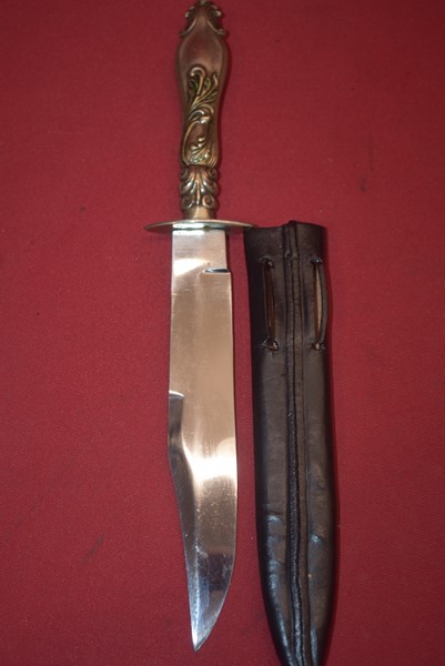 CIVIL WAR PERIOD CUTLERY HANDLED GAMBLERS BOWIE KNIFE.-SOLD