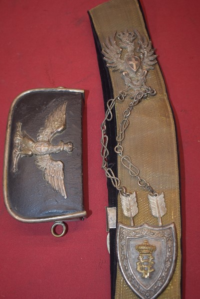 WW2 ITALIAN OFFICERS PARADE CROSS BELT AND CARTRIDGE POUCH