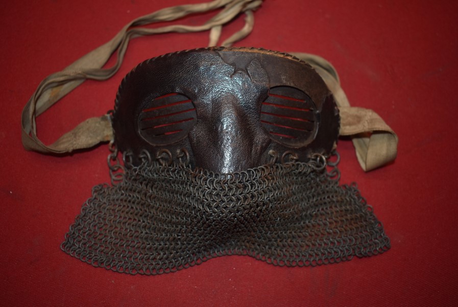 WW1 BRITISH TANK CORPS PROTECTIVE FACE MASK-SOLD