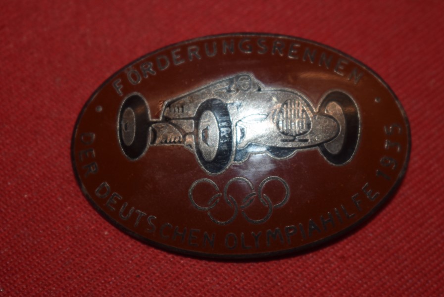 GERMAN 1936 OLYMPICS RACE CAR QUALIFICATION BADGE-SOLD
