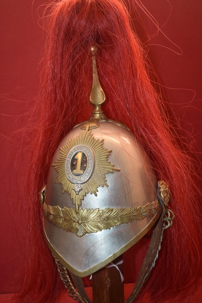 PATTERN 1871 1st DRAGOON GUARDS HELMET WITH RED PLUME-SOLD