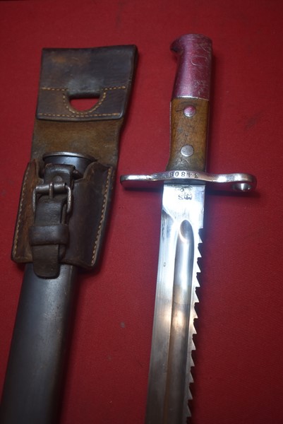 SWISS M1914 SAWBACK PIONEER SWORD BAYONET BY H.S.-SOLD