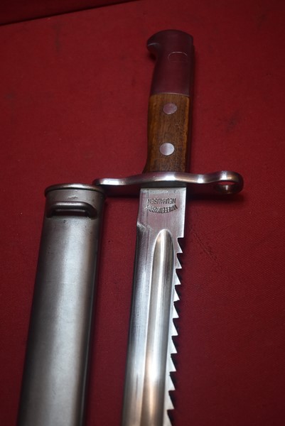 SWISS M1914 SAWBACK PIONEER SWORD BAYONET BY WAFFENFABRIK NEUHAUSEN-SOLD
