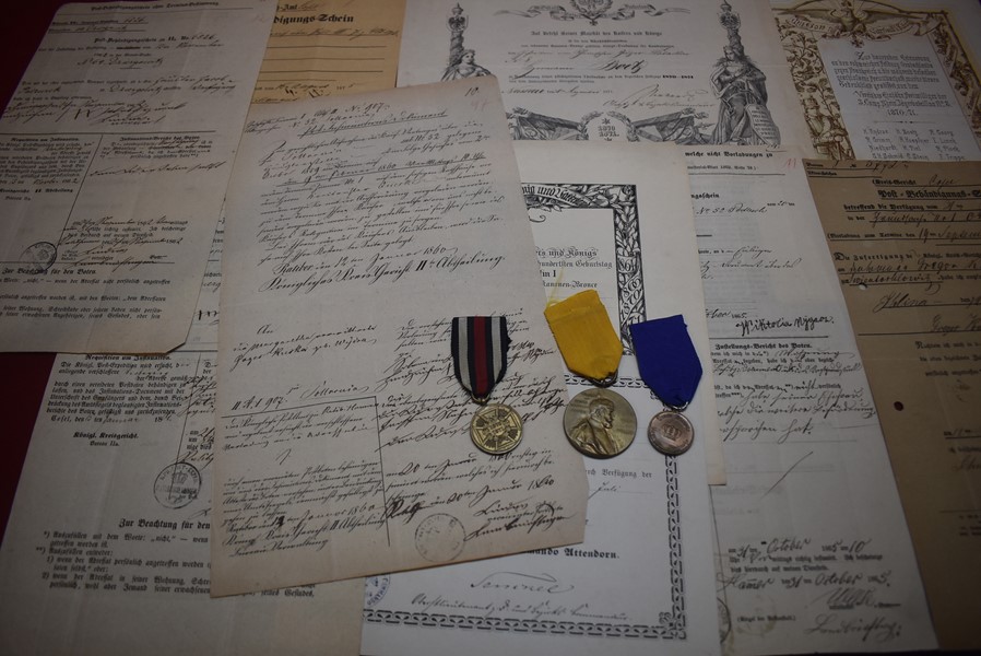 1870 FRANCO-PRUSSIAN WAR MEDALS AND DOCUMENTATION GROUPING.-SOLD