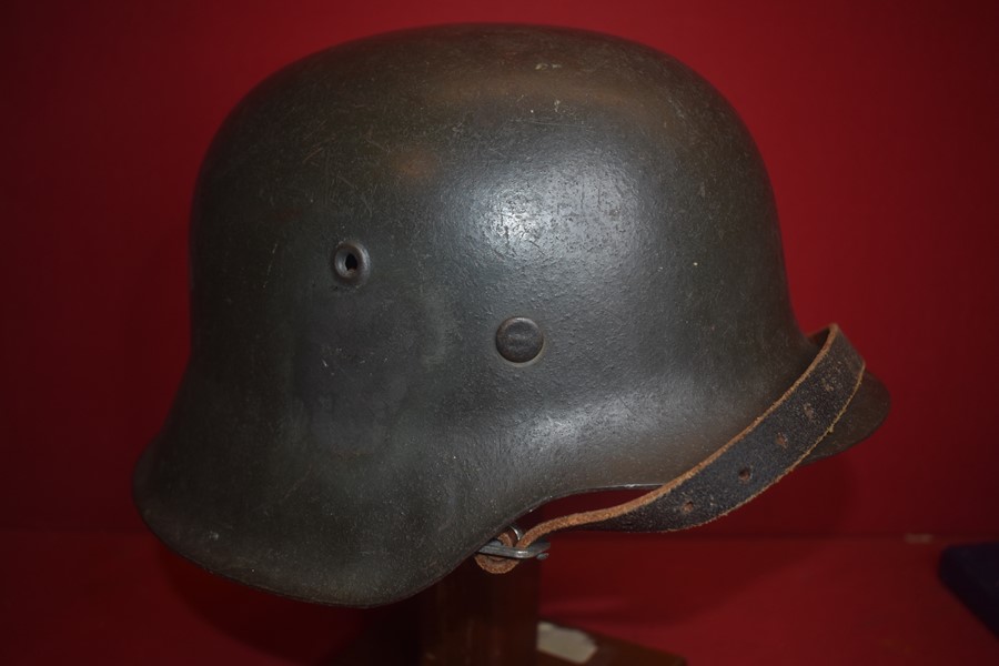 WW2 GERMAN SS DECAL REMOVED M42 HELMET-SOLD