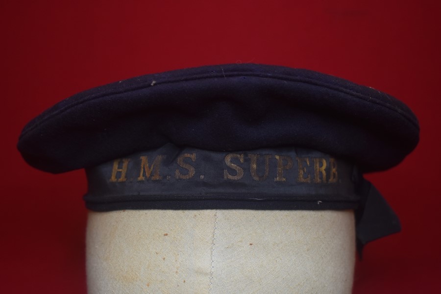 WW1 BRITISH SAILORS CAP H.M.S. SUPERB