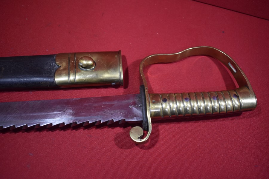 PATTERN 1853 BRITISH SAWBACK SIDEARM WITH SCABBARD.-SOLD