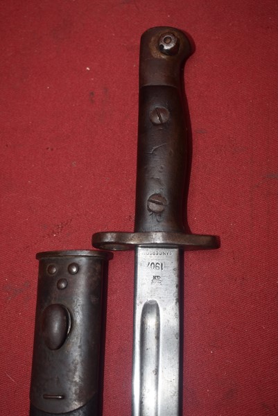 WW1 BRITISH PATTERN 07 BAYONET FOR THE 303 RIFLE BY SANDERSON ISSUED TO THE DURHAM LIGHT INFANTRY (DLI)-SOLD