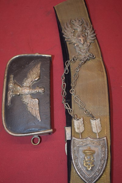 WW2 ITALIAN OFFICERS PARADE CROSS BELT AND CARTRIDGE POUCH-SOLD