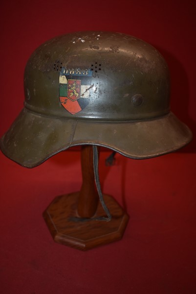 WW2 GERMAN CIVIL GLADIATOR HELMET WITH BULGARIAN DECAL-SOLD