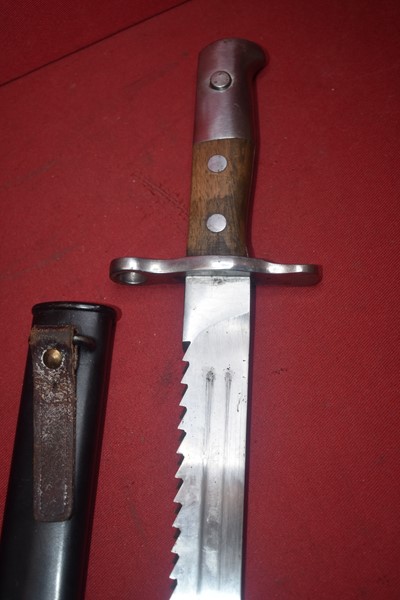 SWISS M1914 SAWBACK PIONEER SWORD BAYONET BY H.S.-SOLD