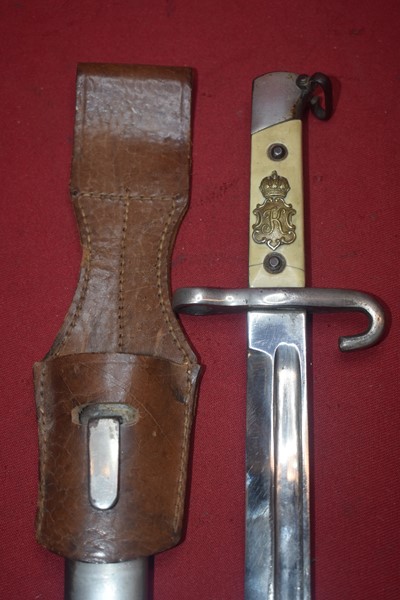 WW1 AUSTRIAN M1895 MANNLICHER PARADE BAYONET WITH ORIGINAL FROG-SOLD