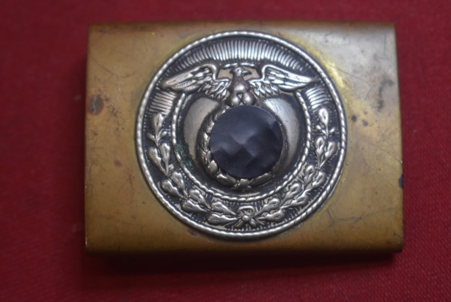 WW2 GERMAN SA, SS, NSKK, NSBO AND POLITICAL BELT BUCKLE.c-SOLD