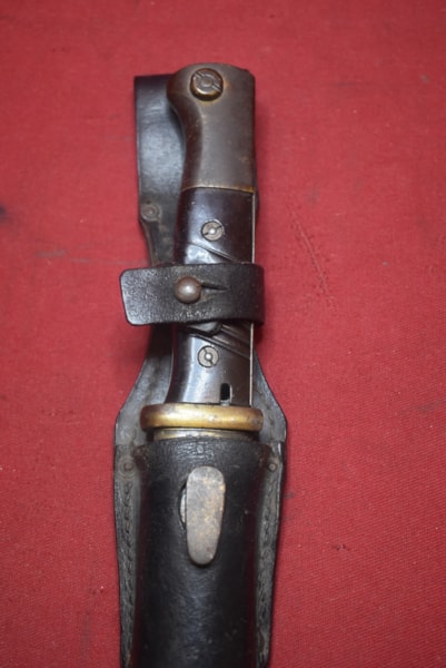 WW2 GERMAN K98 BAYONET WITH MATCHING NUMBERS AND LEATHER FROG