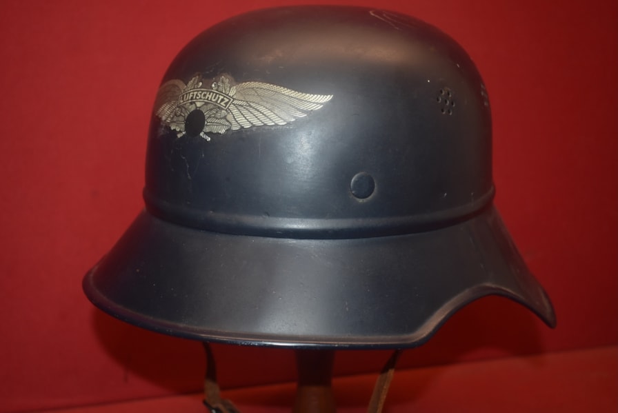 WW2 GERMAN GLADIATOR LUFTSCHUTZ HELMET.-ON HOLD