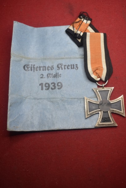 WW2 GERMAN IRON CROSS SECOND CLASS AND PACKET OF ISSUE-SOLD