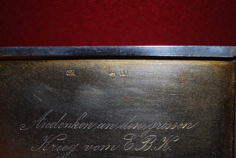 ww1 german cigarette case WW1 GERMAN SILVER CIGARETTE CASE-SOLD