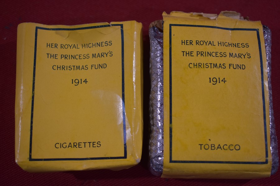 WW1 QUEEN MARY XMAS TIN 1914 WITH PARTIAL CONTENTS.-SOLD