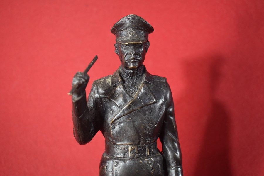 PAIR OF BRONZE STATUES GERMAN GENERALS ROMMEL AND RUNDSTEDT.-SOLD