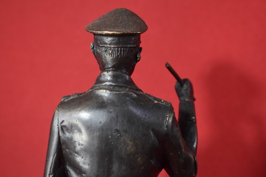 PAIR OF BRONZE STATUES GERMAN GENERALS ROMMEL AND RUNDSTEDT.-SOLD