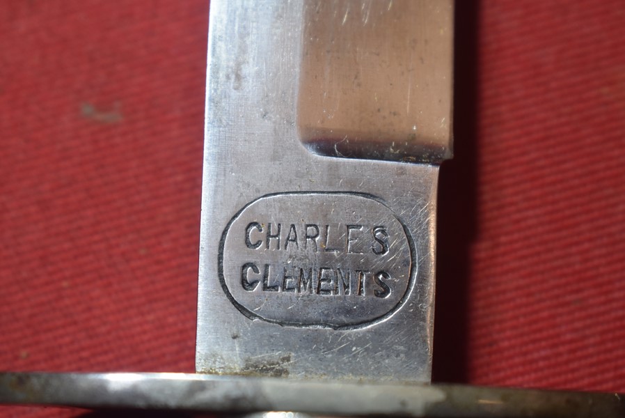LATE 19th CENTURY BOWIE KNIFE BY CHARLES CLEMENTS.