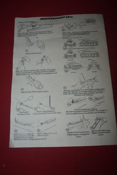 WW2 GERMAN PANZERFAUST INSTRUCTION LEAFLET-SOLD