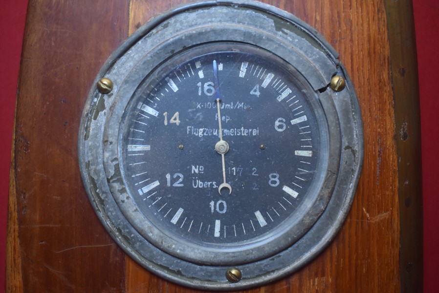 WW1 GERMAN AIRCRAFT PROPELLOR WITH TACHOMETER GAUGE.-SOLD