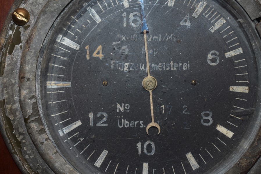 WW1 GERMAN AIRCRAFT PROPELLOR WITH TACHOMETER GAUGE.-SOLD