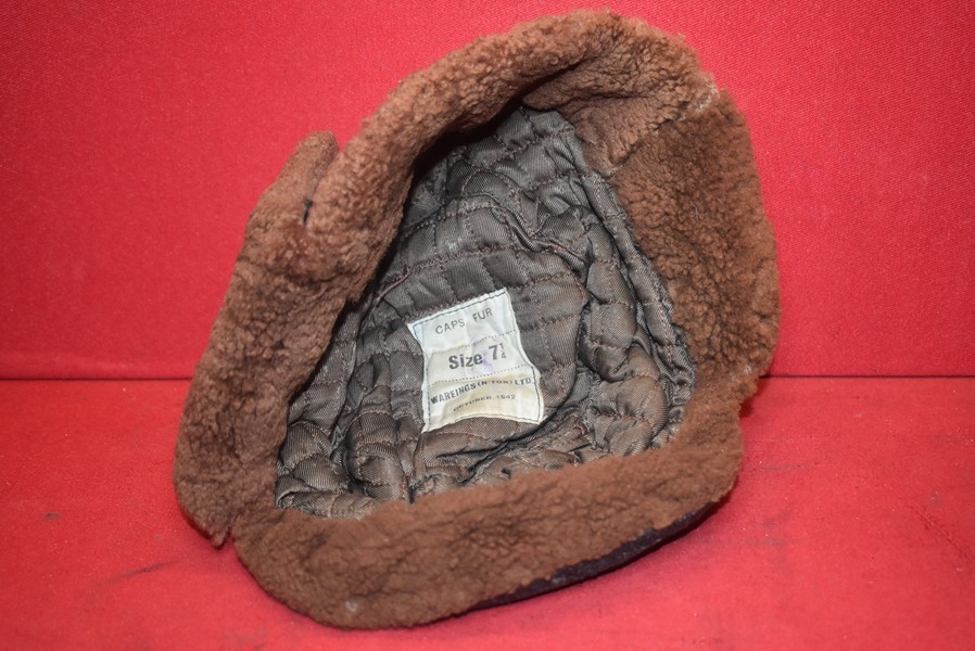 WW2 US/RAAF BOMBER CREW FUR CAP BRITISH MADE