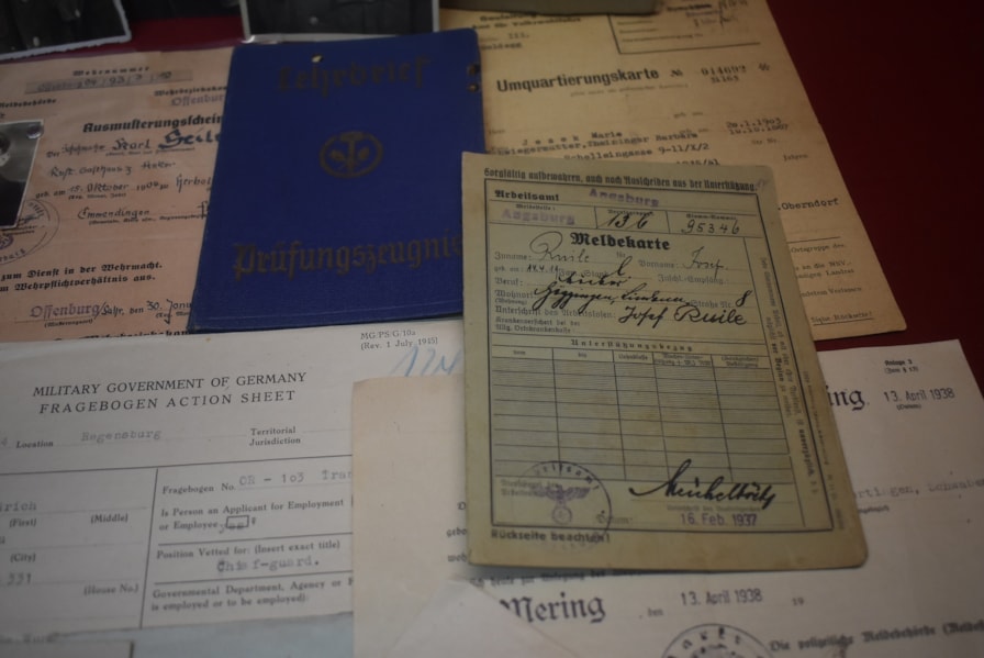 DEALERS LOT OF WW2 GERMAN PAPERWORK/EPHEMERA