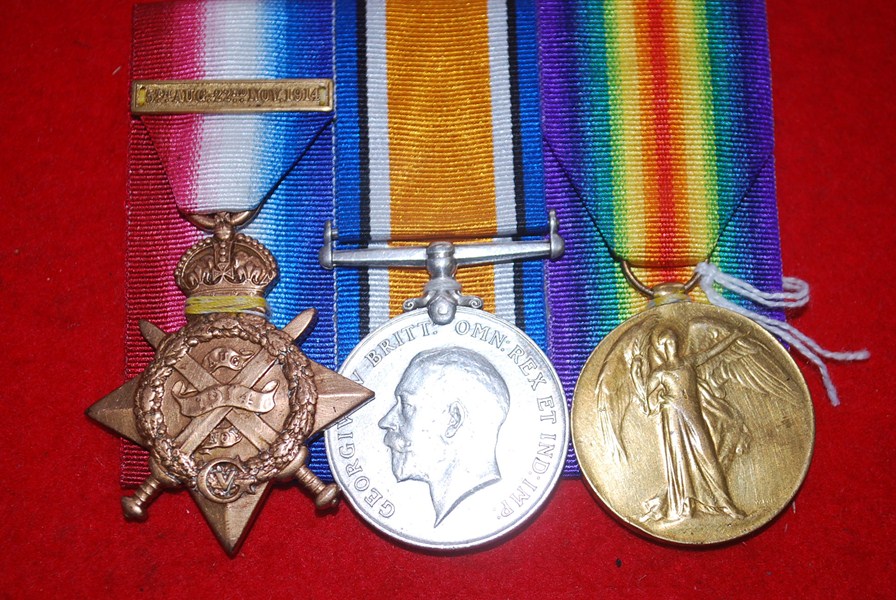 WW1 BRITISH MONS STAR TRIO-SOLD