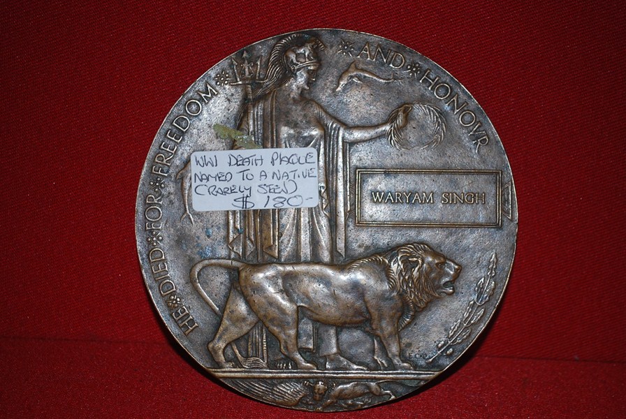 WW1 DEATH PLAQUE.b-SOLD