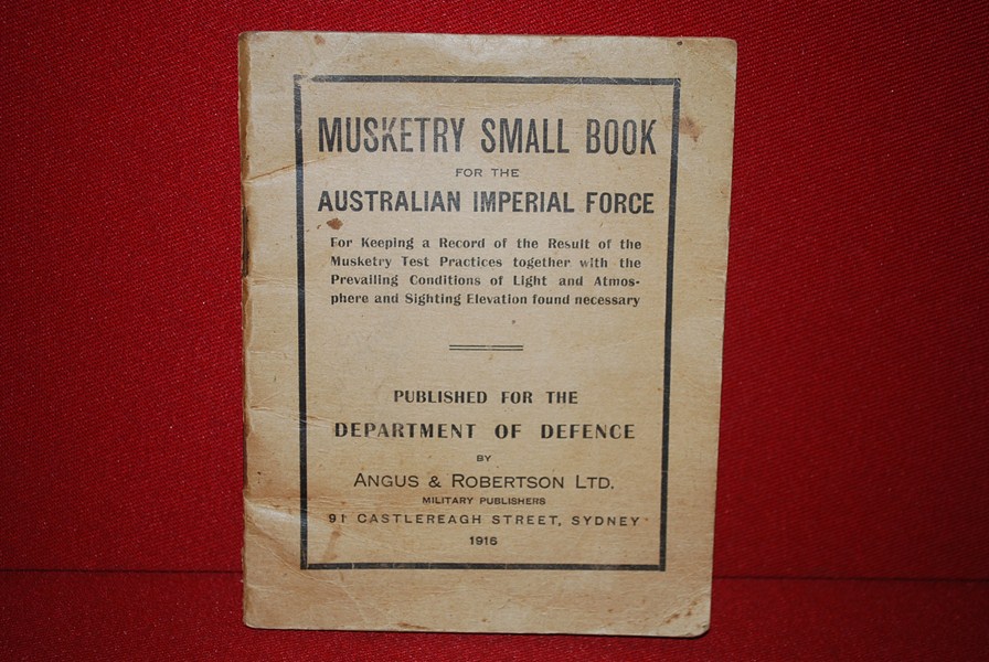 WW1 AUSTRALIAN MUSKETRY SMALL BOOK-SOLD