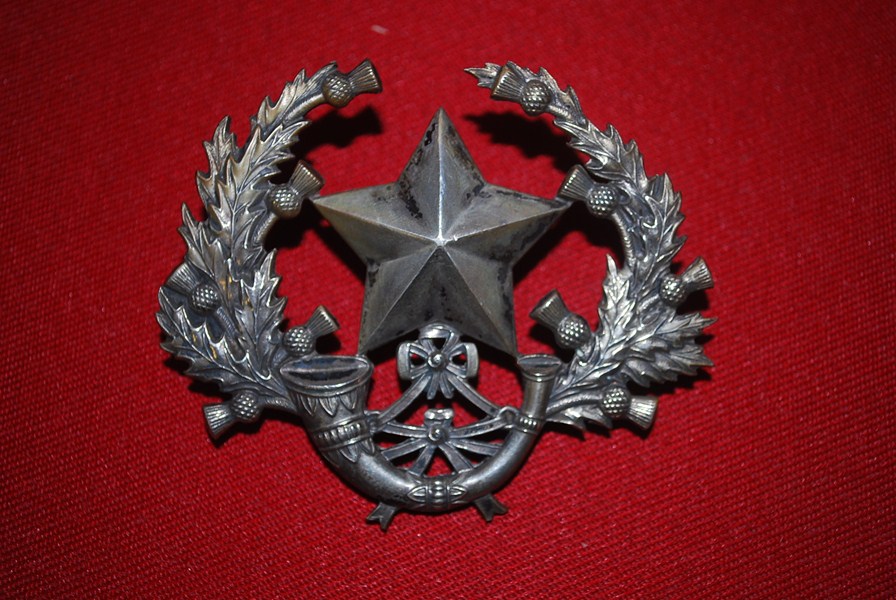 VICTORIAN PERIOD SCOTTISH CAMERONIANS HELMET/SHAKO BADGE-SOLD