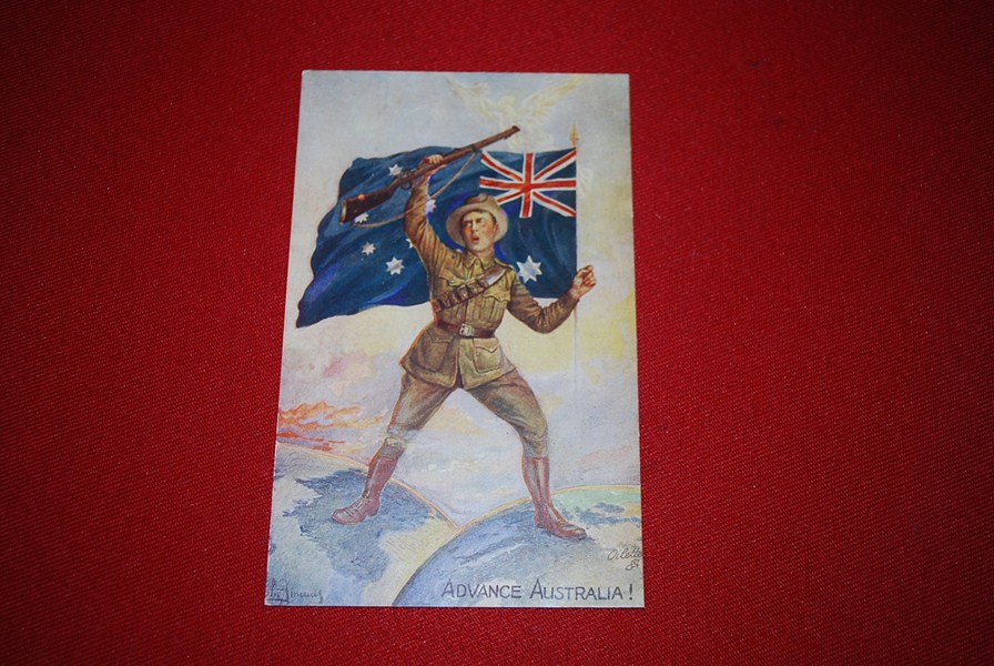 WW1 TUCKS PATRIOTIC POSTCARD ADVANCE AUSTRALIA-SOLD
