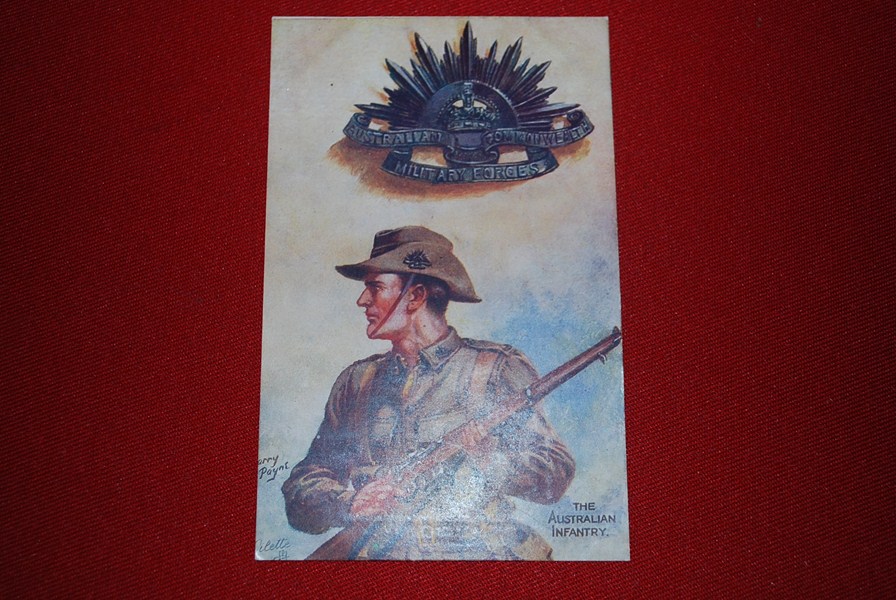 WW1 TUCKS POSTCARD "AUSTRALIAN INFANTRY"-SOLD