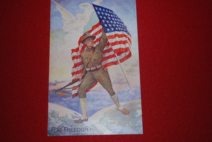 WW1 TUCKS POSTCARD USA "FOR FREEDOM"
