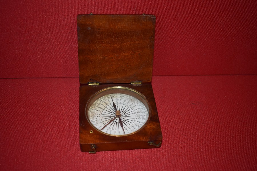 VICTORIAN PERIOD MAHOGANY CASED COMPASS-SOLD