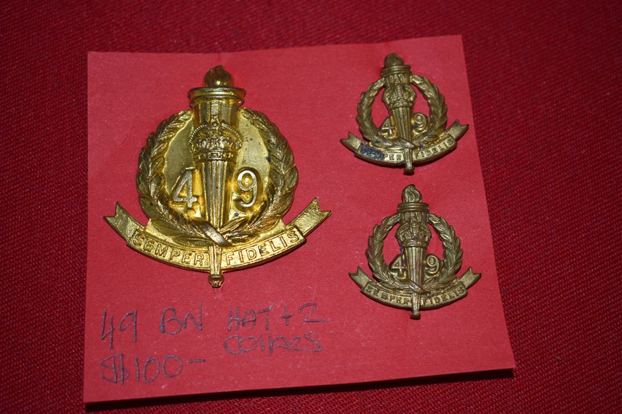 AUSTRALIAN ARMY BADGES 49 BN (STANLEY REGT) 30-42-SOLD