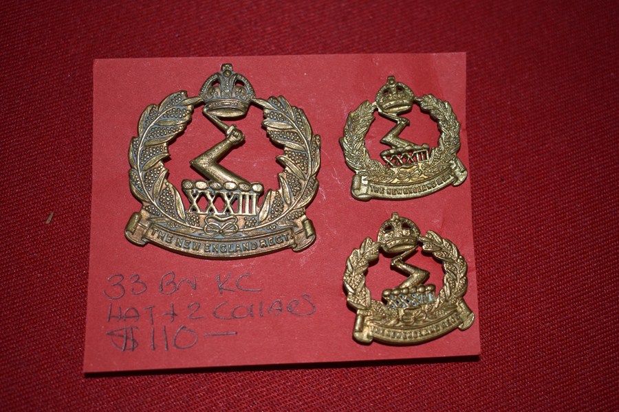 AUSTRALIAN ARMY BADGES 33 BN (THE NEW ENGLAND REGT) 30-42-SOLD