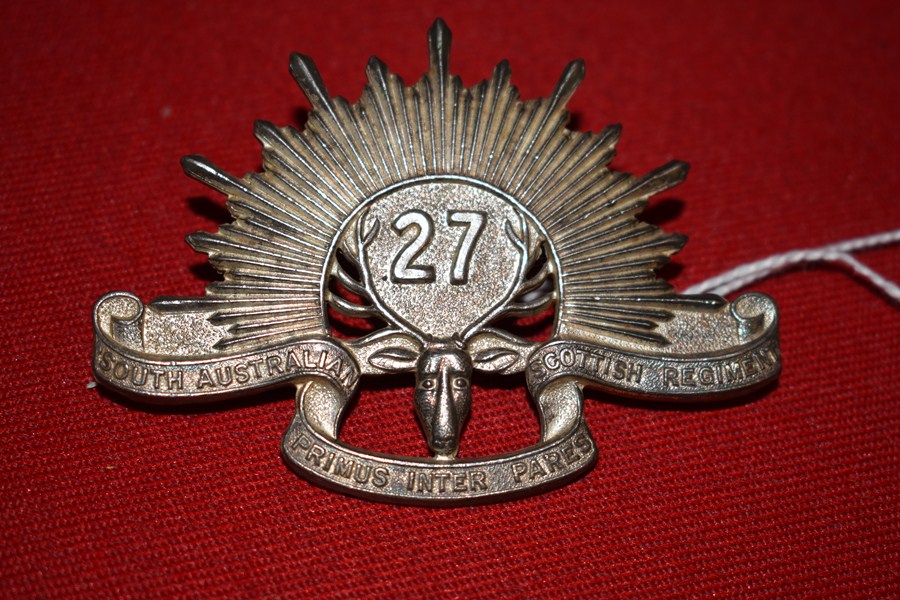 AUSTRALIAN ARMY BADGE 27BN SOUTH AUSTRALIAN SCOTTISH. 30-42.