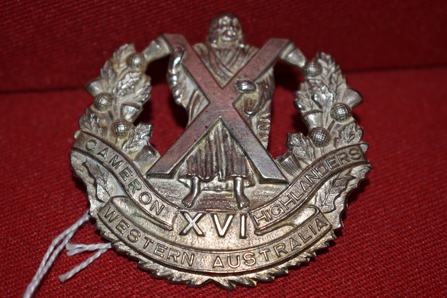 AUSTRALIAN ARMY BADGE 16 BN THE CAMERON HIGHLANDERS OF WESTERN AUSTRALIA. 30-42-SOLD