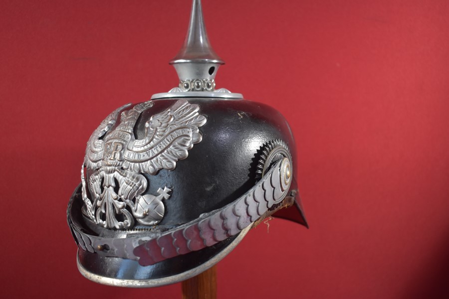 WW1 GERMAN PIONEER OFFICERS SPIKE HELMET (PICKELHAUBE)-SOLD