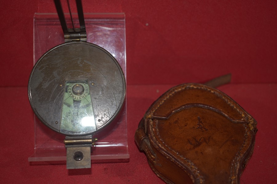 BOER WAR/WW1 PERIOD PRISMATIC COMPASS BY J.H. STEWARD 406 STRAND LONDON.-SOLD