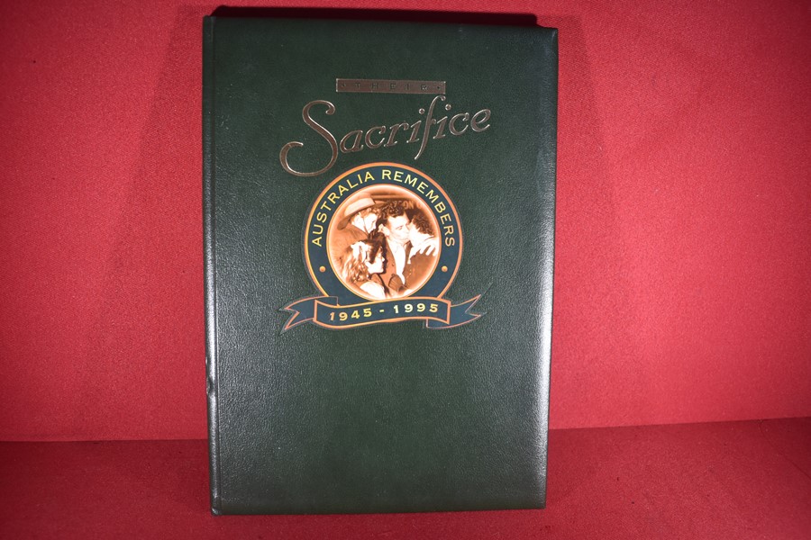 BOOK THEIR SACRIFICE, AUSTRALIA REMEMBERS 1945-1995 LIMITED EDITION SIGNED BY NANCY WAKE.-SOLD