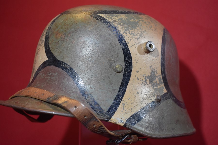 WW1 GERMAN/AUSTRIAN, CAMO HELMET-SOLD