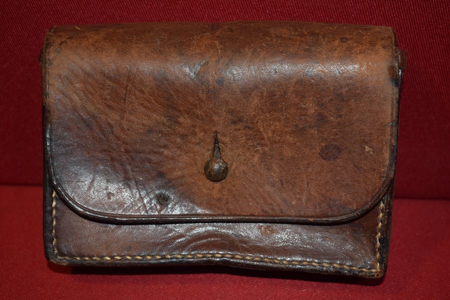 AUSTRALIAN LEATHER AMMO POUCH DATED 1911-SOLD