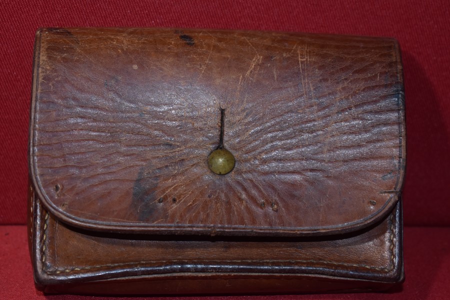 AUSTRALIAN LEATHER AMMO POUCH DATED 1910-SOLD